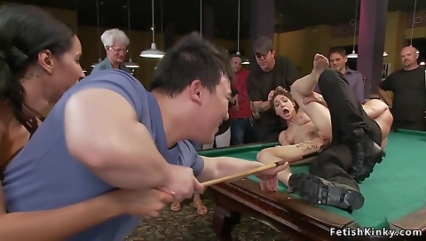 Blonde slutty fucking on the bed