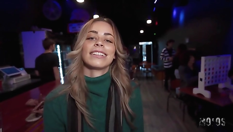 Sexy young girl swallows cum