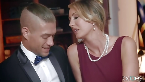 Blonde with huge tits and a hot body