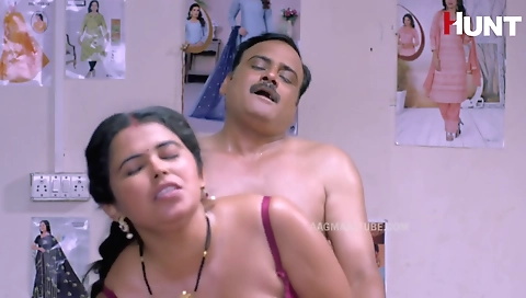 Hot brunette shows off her huge cock