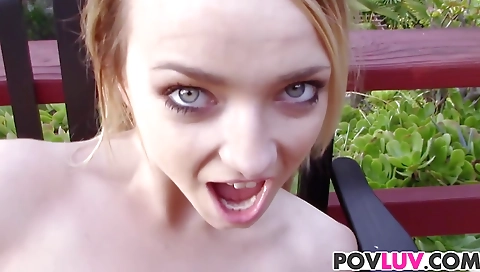 Sexy blonde in a hot tub satisfaction