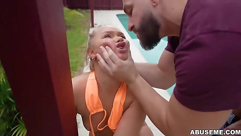 Slutty blond gets fucked by a huge cock